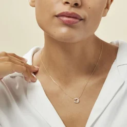 ABSOLU Damen Collier Gold Bicolor 375 (9 Karat) Diamant Weiß 0,07 ct Kreis|Marc Orian Outlet