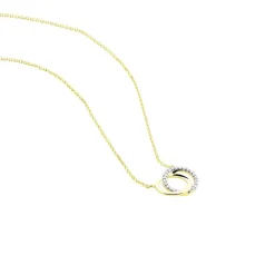 ABSOLU Damen Collier Gold Bicolor 375 (9 Karat) Diamant Weiß 0,07 ct Kreis|Marc Orian Outlet