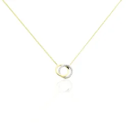 ABSOLU Damen Collier Gold Bicolor 375 (9 Karat) Diamant Weiß 0,07 ct Kreis|Marc Orian Outlet