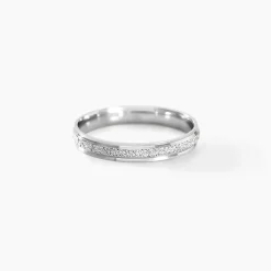 Alliance Caroline Sablee Ruban Plat Or Blanc