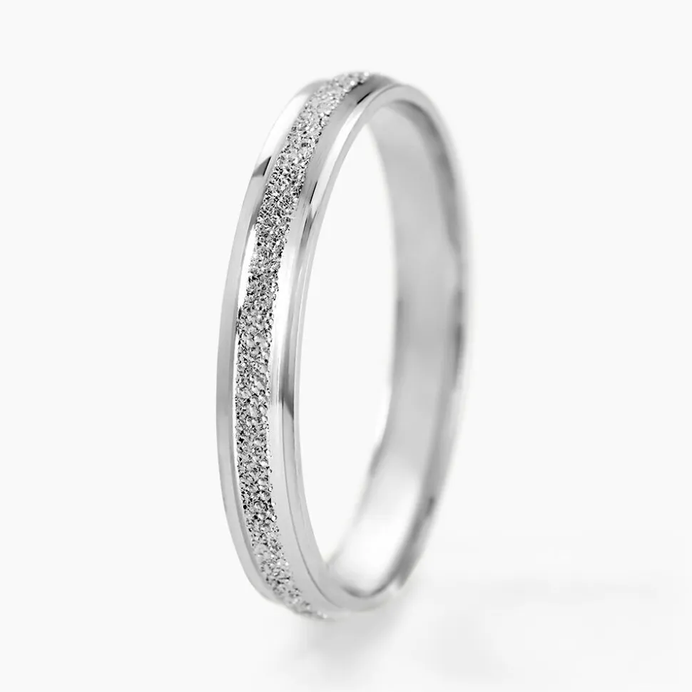 Alliance Caroline Sablee Ruban Plat Or Blanc