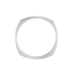 Alliance Carree Polie Or Blanc