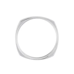 Alliance Carree Polie Or Blanc