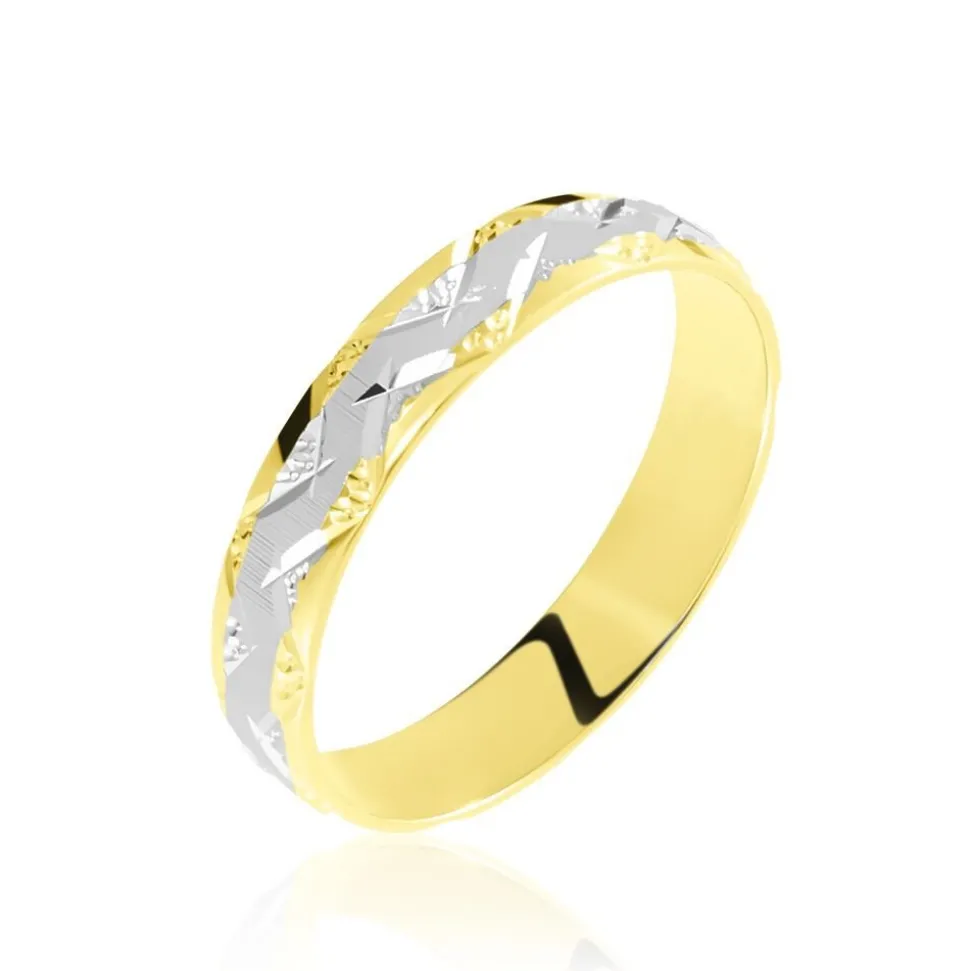 Alliance Clotilde Ruban Plat Or Bicolore