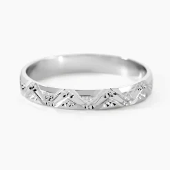 Alliance Clotilde Ruban Plat Or Blanc