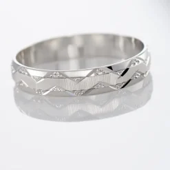 Alliance Clotilde Ruban Plat Or Blanc