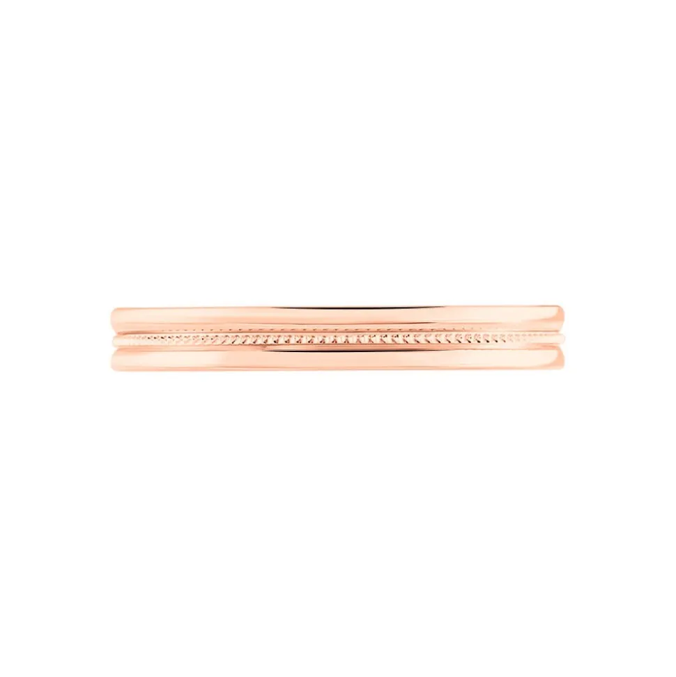 Alliance Effet Perle Ruban Plat Or Rose