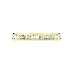 Alliance Fantaisie Diamantee Ruban Plat Or Bicolore