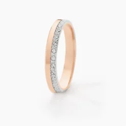 Alliance Fantaisie Diamantee Or Bicolore