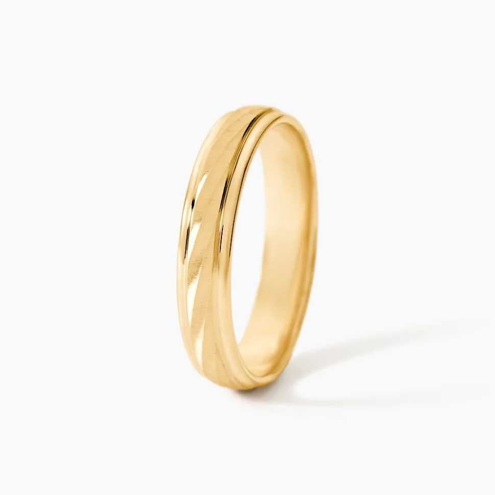 Alliance Fantaisie Sable Demi Jonc Classique Or Jaune