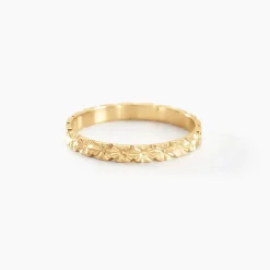 Alliance Fleur Diamantee Ruban Plat Or Jaune