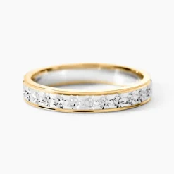 Alliance Grain De Folie Diamantee Ruban Plat Or Bicolore