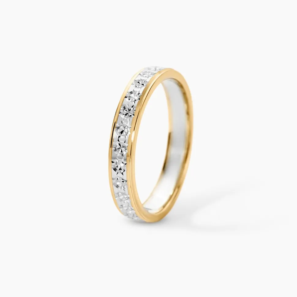 Alliance Grain De Folie Diamantee Ruban Plat Or Bicolore