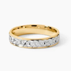 Alliance Grain De Folie Diamantee Ruban Plat Or Bicolore