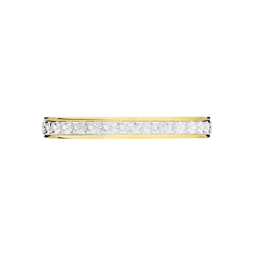 Alliance Grain De Folie Diamantee Ruban Plat Or Bicolore