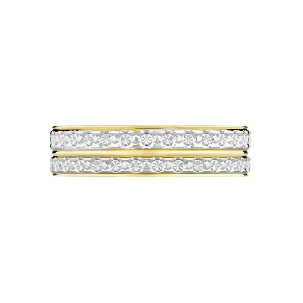Alliance Grain De Folie Diamantee Ruban Plat Or Bicolore