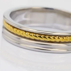 Alliance Leandro Ruban Argent Bicolore|Marc Orian Outlet