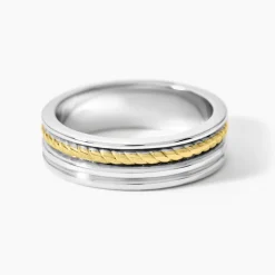 Alliance Leandro Ruban Argent Bicolore|Marc Orian Outlet