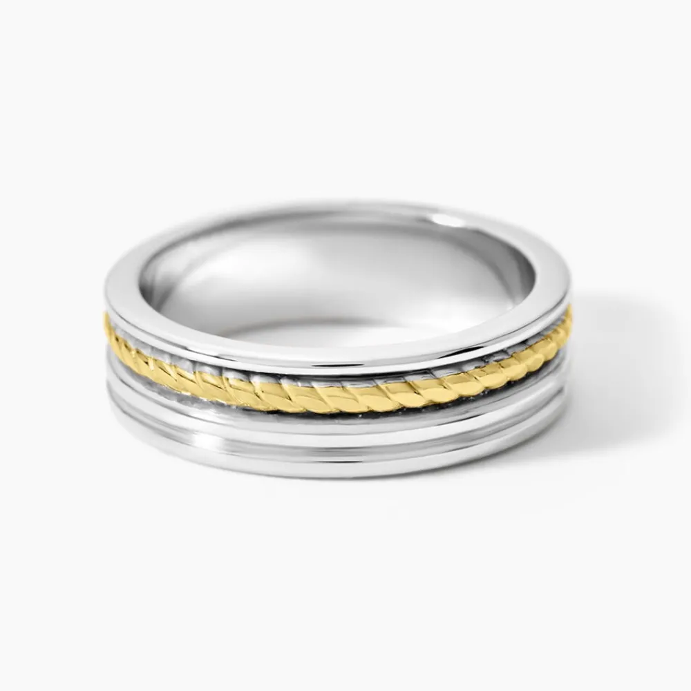 Alliance Leandro Ruban Argent Bicolore|Marc Orian Outlet