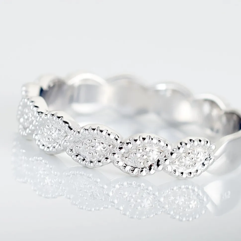 Alliance Marielle Ruban Plat Or Blanc