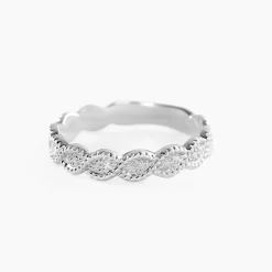 Alliance Marielle Ruban Plat Or Blanc