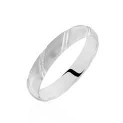 Alliance Marlon Demi Jonc Classique Or Blanc