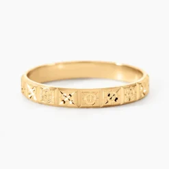 Alliance Marya Carree Diamantee Ruban Plat Or Jaune