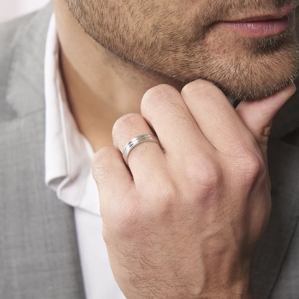 Alliance Naidy Ruban Plat Argent Blanc|Marc Orian Clearance