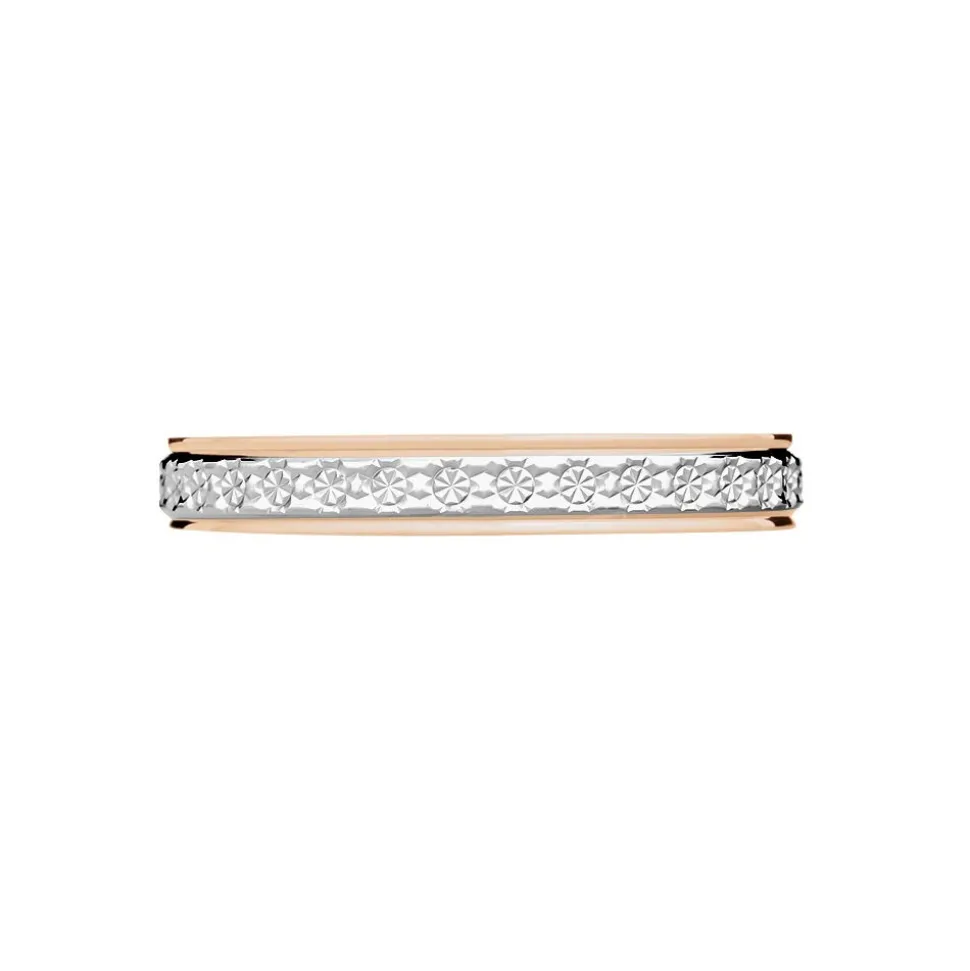 Alliance 1 Rang Diamante Ruban Plat Or Bicolore
