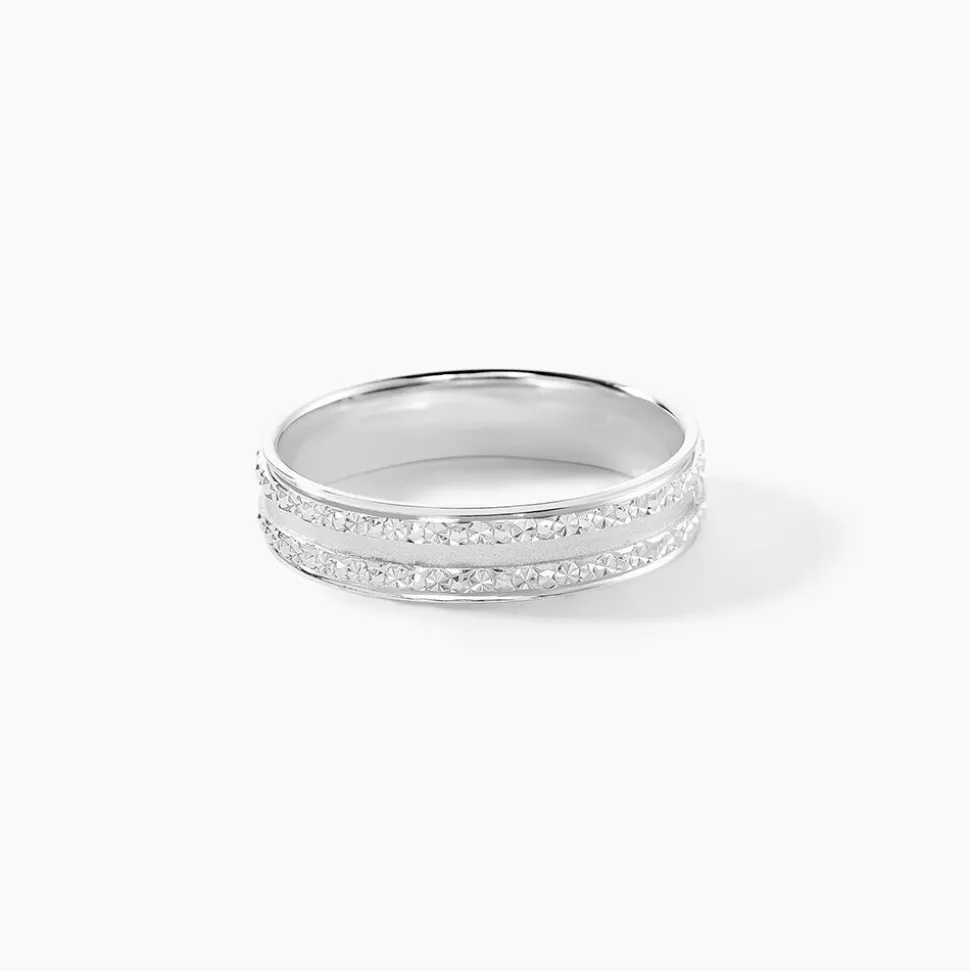 Alliance Satine Diamantee Or Blanc
