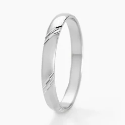 Alliance Soriya Demi Jonc Classique Argent Blanc|Marc Orian Online