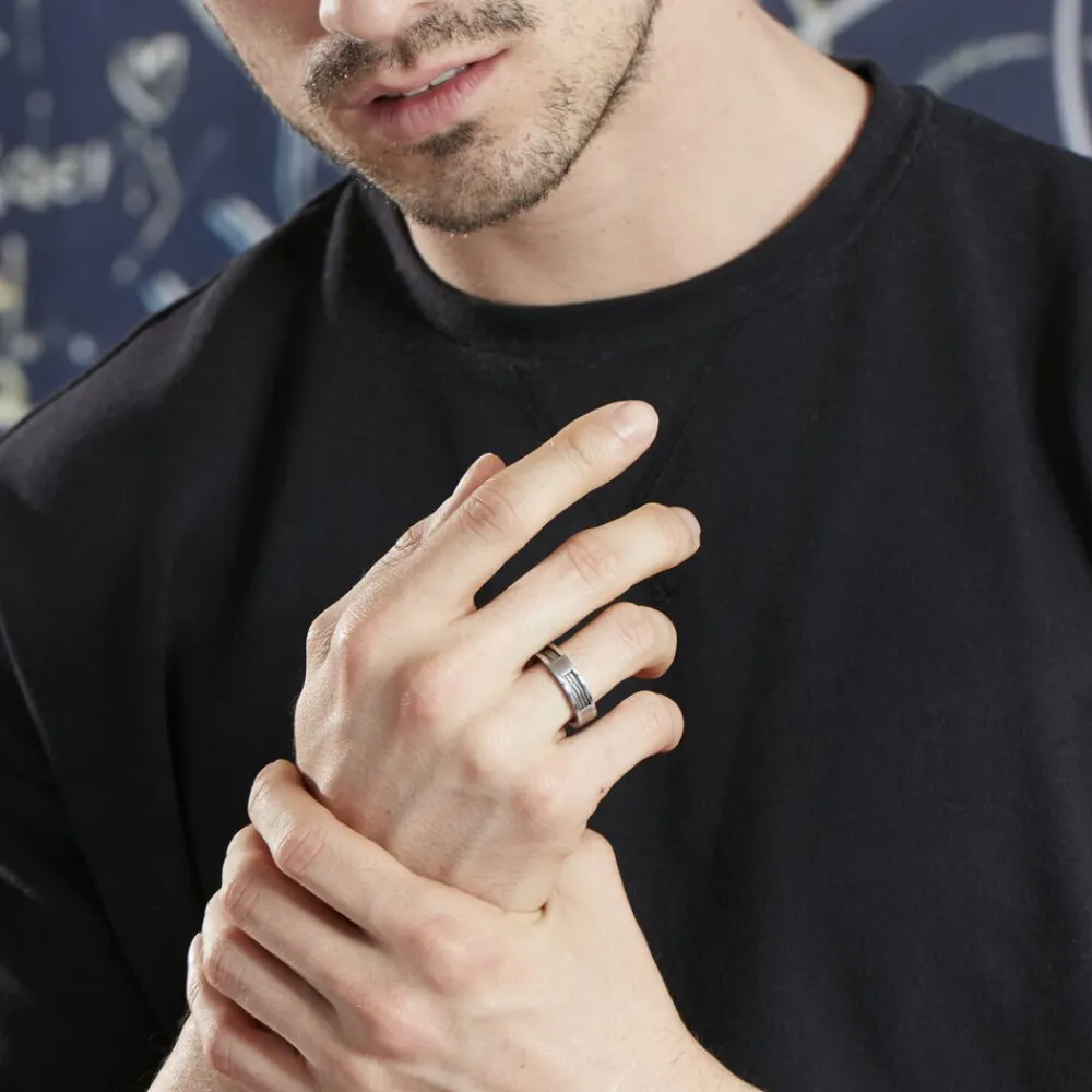 Bague Acier Blanc|PHEBUS HIM Sale