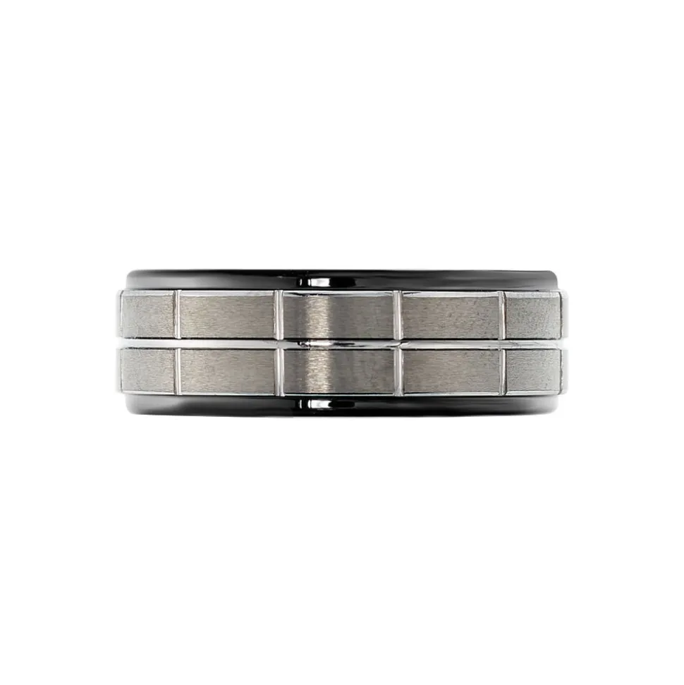 Bague Acier Noir
