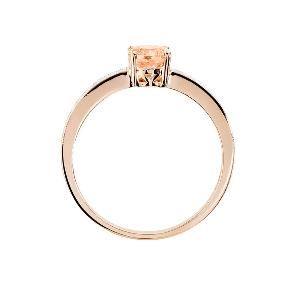 Bague Adelina Or Rose Morganite Et Oxyde De Zirconium