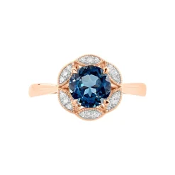 Bague Adryene Or Rose Topaze Et Oxyde De Zirconium