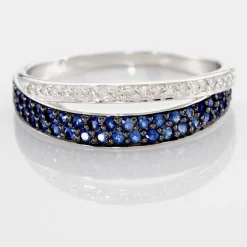 Bague Agapanthe Or Blanc Saphir Et Diamant|Marc Orian Outlet
