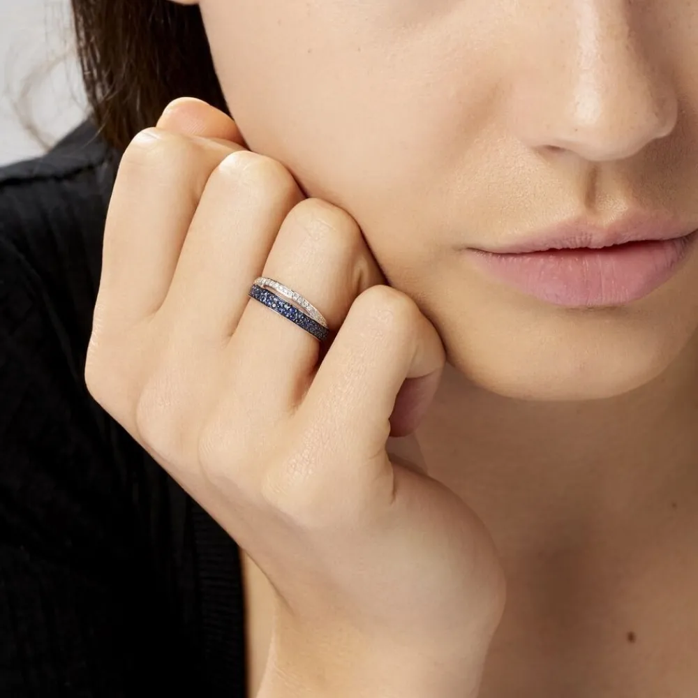 Bague Agapanthe Or Blanc Saphir Et Diamant|Marc Orian Outlet