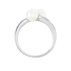 Bague Ajustable Argent Blanc Jeronimo Perle Oxydes De Zirconium|Marc Orian Discount