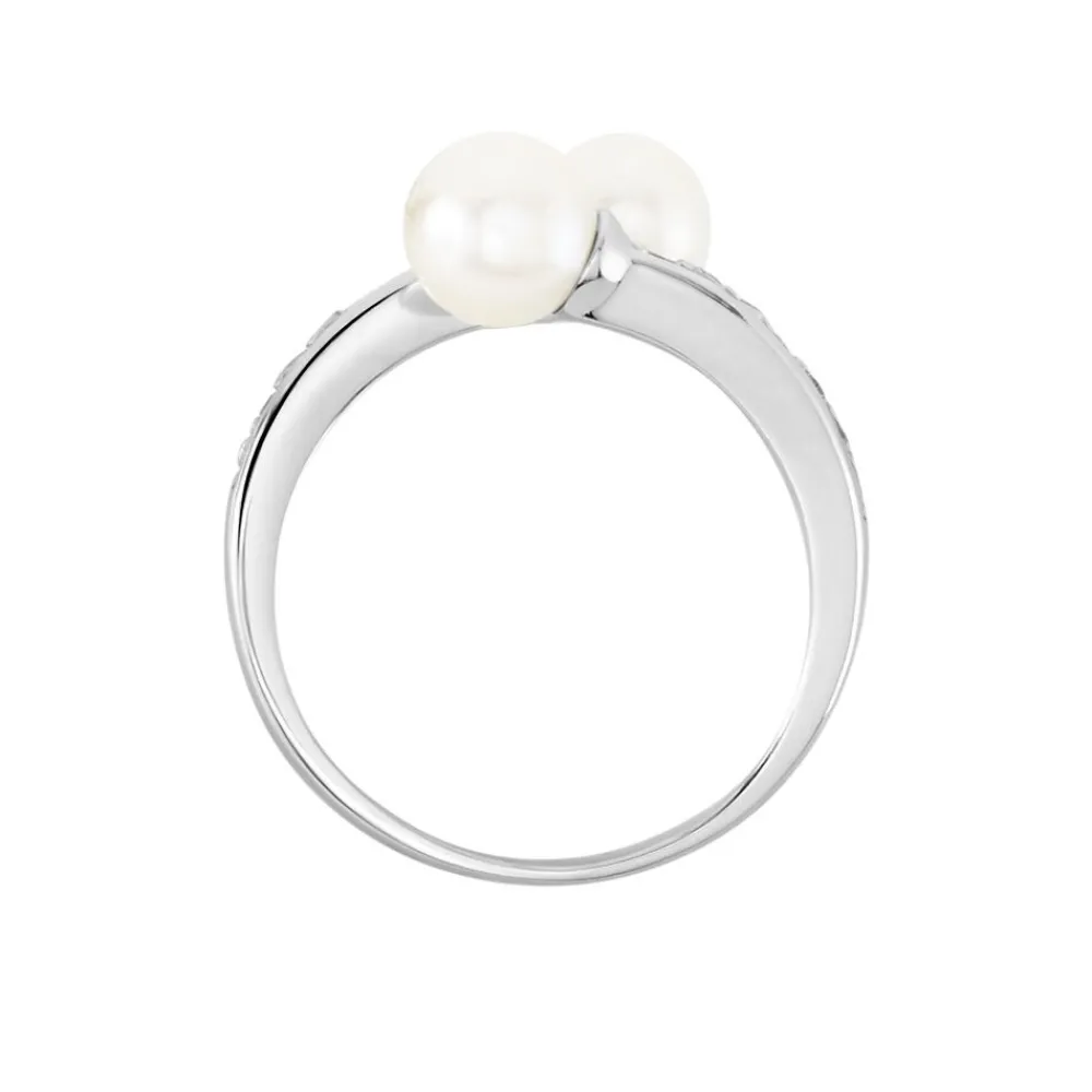 Bague Ajustable Argent Blanc Jeronimo Perle Oxydes De Zirconium|Marc Orian Discount