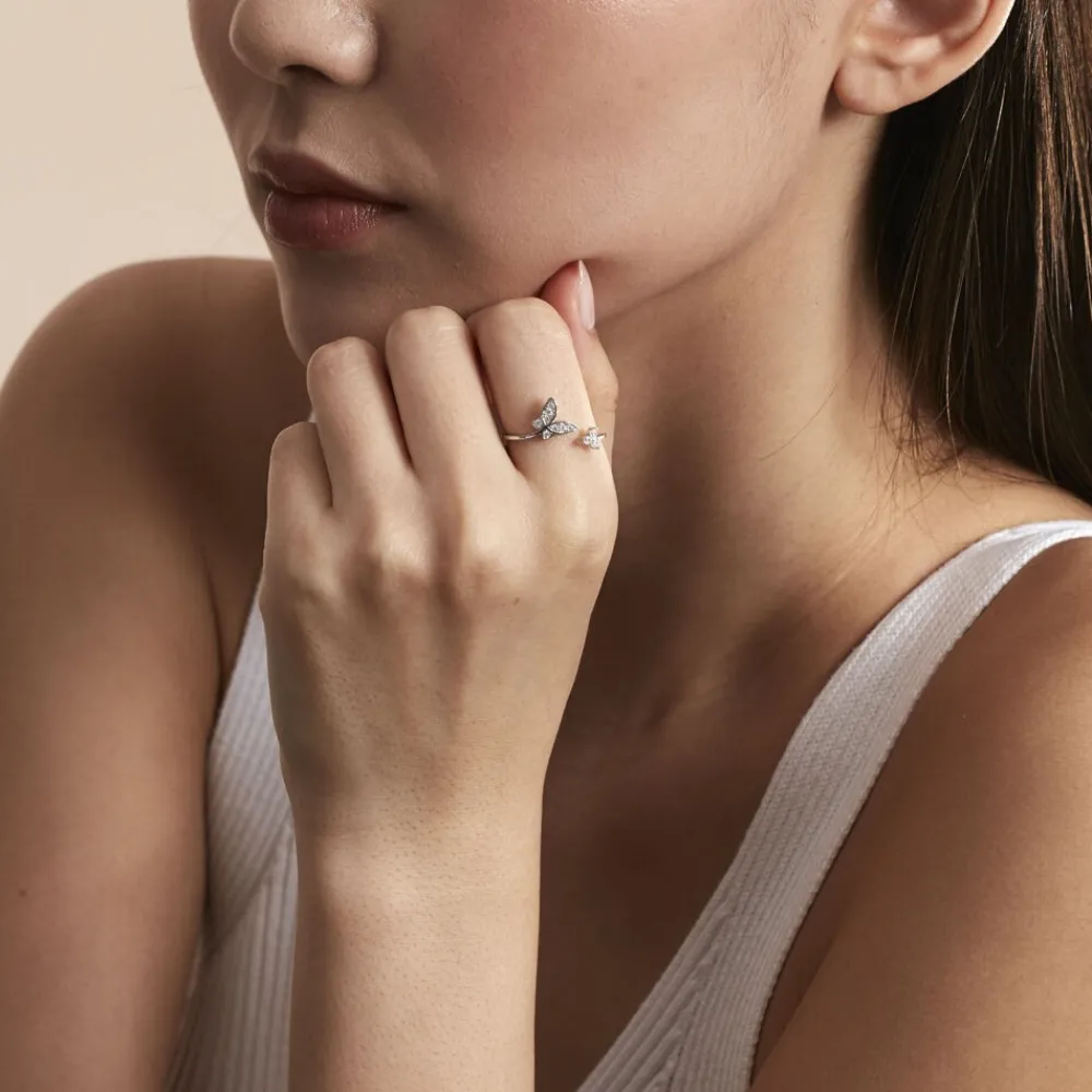 Bague Ajustable Cadfan Argent Blanc Oxyde De Zirconium|Marc Orian Hot