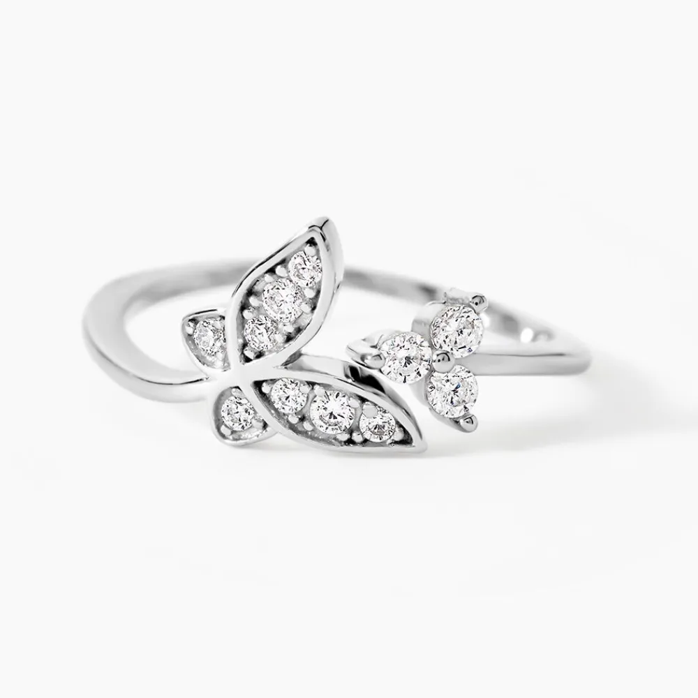 Bague Ajustable Cadfan Argent Blanc Oxyde De Zirconium|Marc Orian Hot