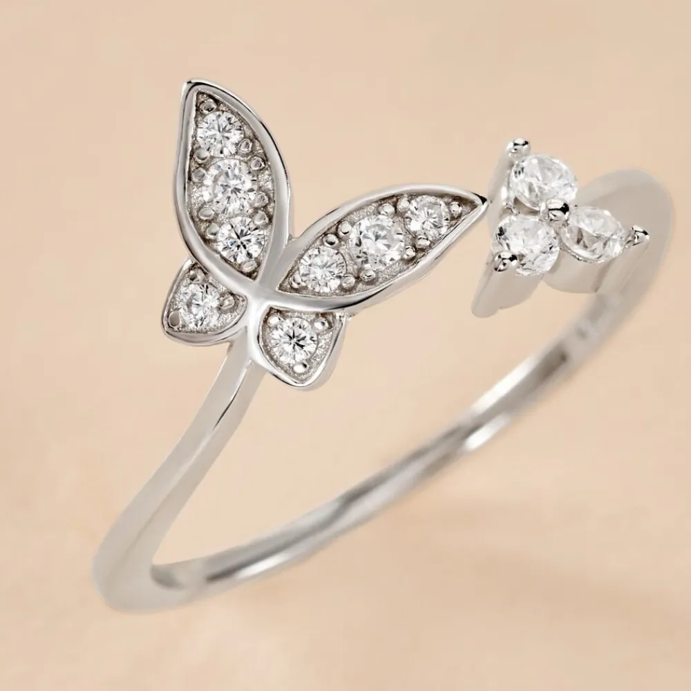 Bague Ajustable Cadfan Argent Blanc Oxyde De Zirconium|Marc Orian Hot