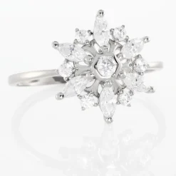 Bague Allassane Or Blanc Oxyde De Zirconium