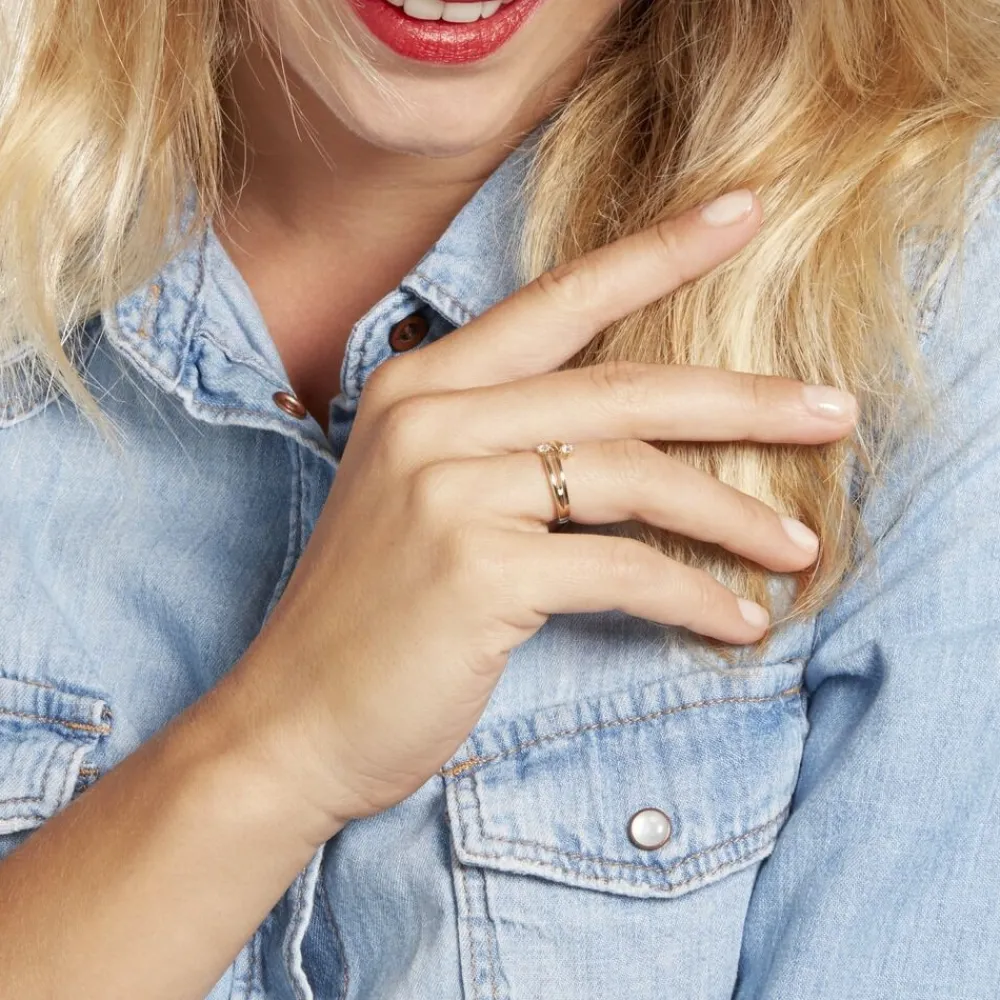Bague Ana-lou Plaque Or Jaune Oxyde De Zirconium|Marc Orian Sale