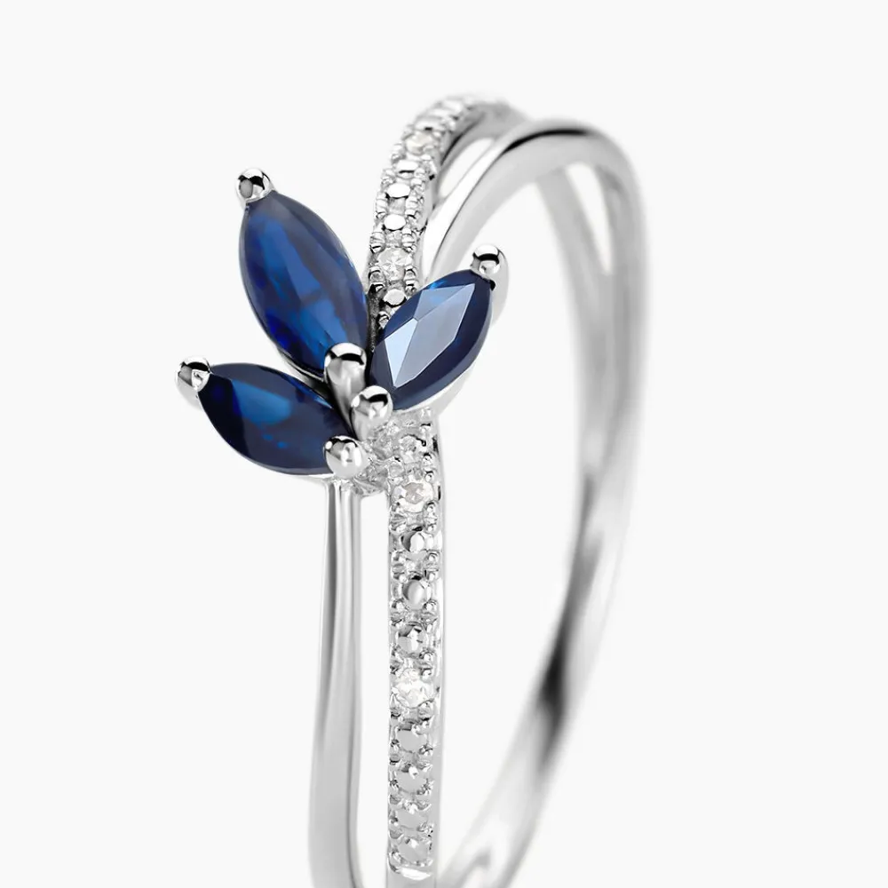Bague Angie Or Blanc Saphir Diamant|Marc Orian