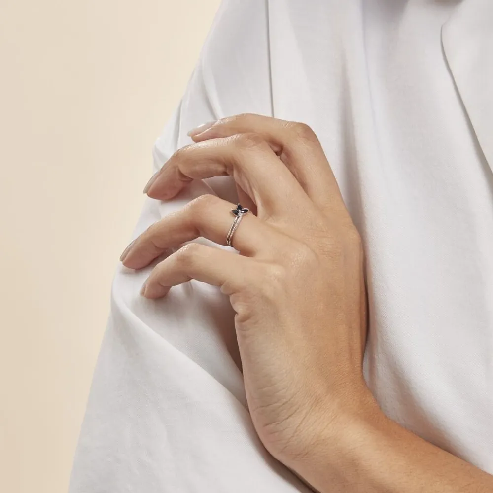 Bague Angie Or Blanc Saphir Diamant|Marc Orian