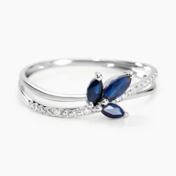Bague Angie Or Blanc Saphir Diamant|Marc Orian