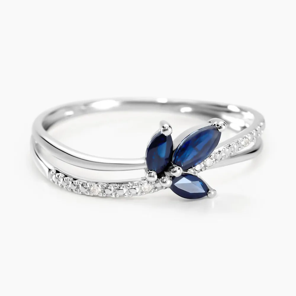 Bague Angie Or Blanc Saphir Diamant|Marc Orian