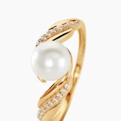 Bague Antoinette Or Jaune Perle De Culture Et Oxyde De Zirconium|Marc Orian Outlet