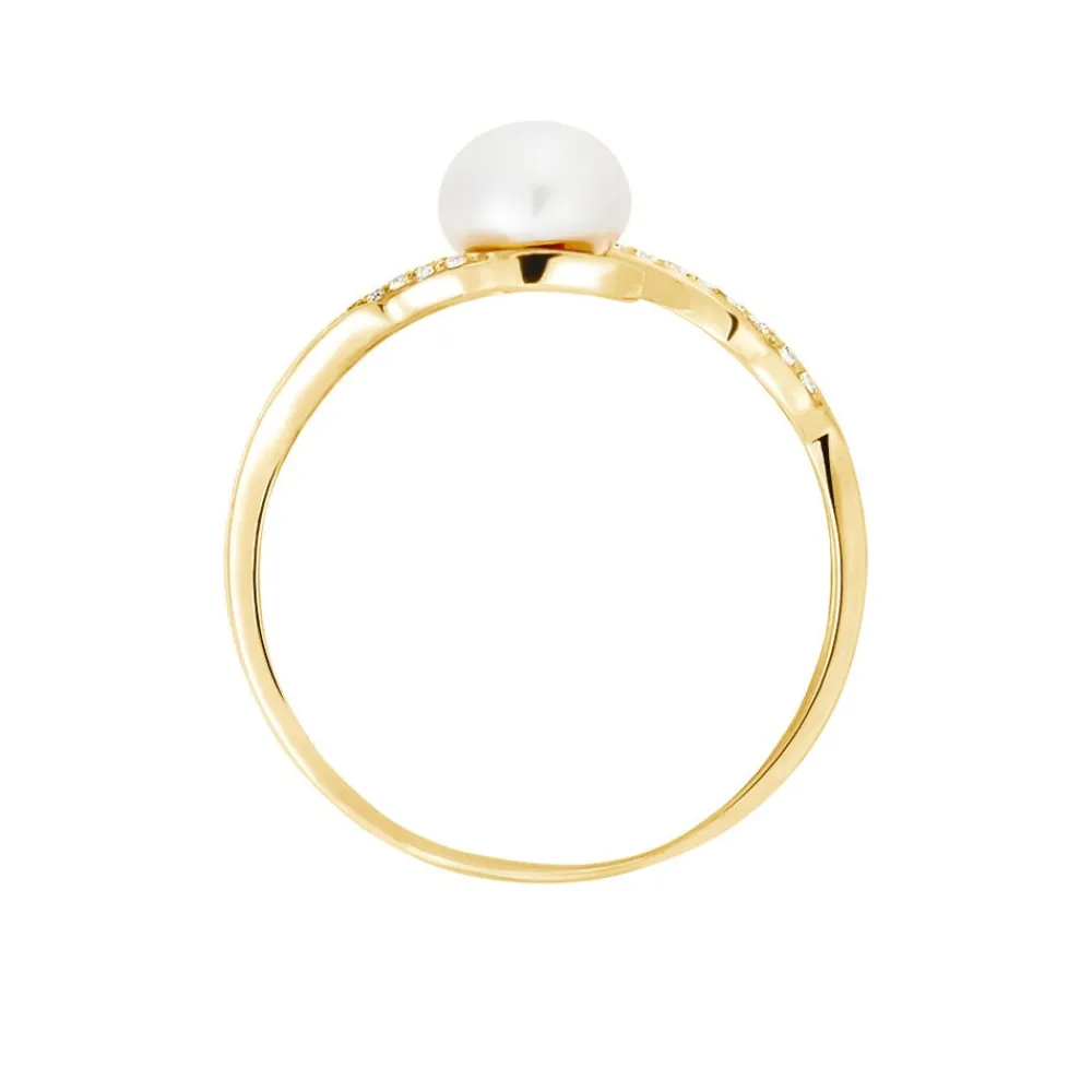 Bague Antoinette Or Jaune Perle De Culture Et Oxyde De Zirconium|Marc Orian Outlet
